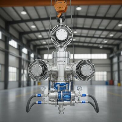 Número de rotores 3 Inyector de flujo rotativo impulsado por aire comprimido N2 y levantamiento por grúa para una inyección de fluidos industriales optimizada