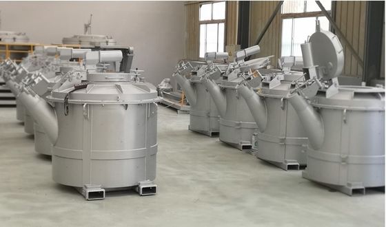 Bolsa de transferencia de líquido de aluminio de rotación de 360 ° con tipo de montacargas y diseño de tetera para aluminio fundido