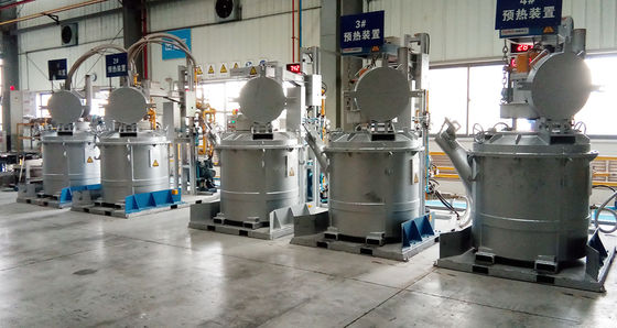 Capacidad 1000KG Cucharas de transferencia de aluminio fundido para elevación de baja temperatura de la superficie