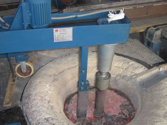 Proceso de refinamiento de aluminio de desgasificación rotatorio de la unidad de 1.1KW 600 RPM