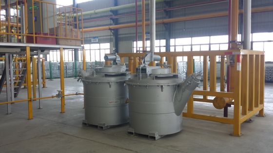Capacidad de colada de aluminio fundida de las cucharones 1500KG de la transferencia para la fundición de aluminio